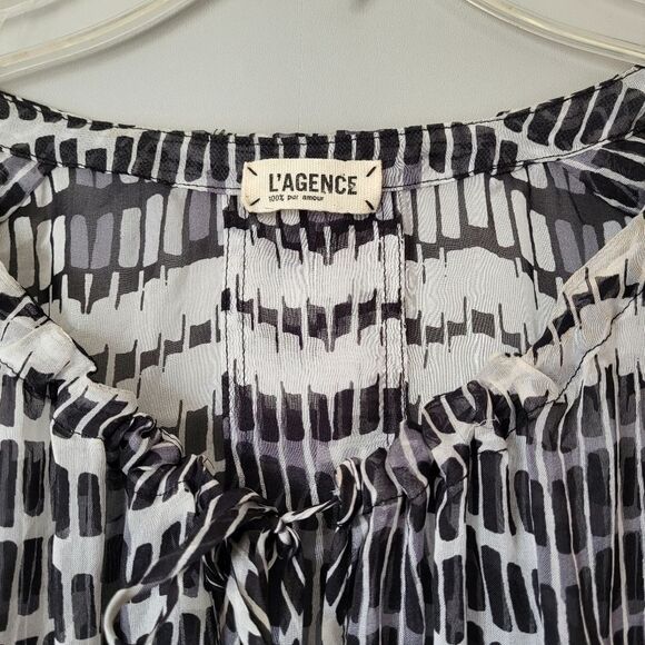 L'AGENCE Silk Blouse Size 2 - Picture 9 of 9